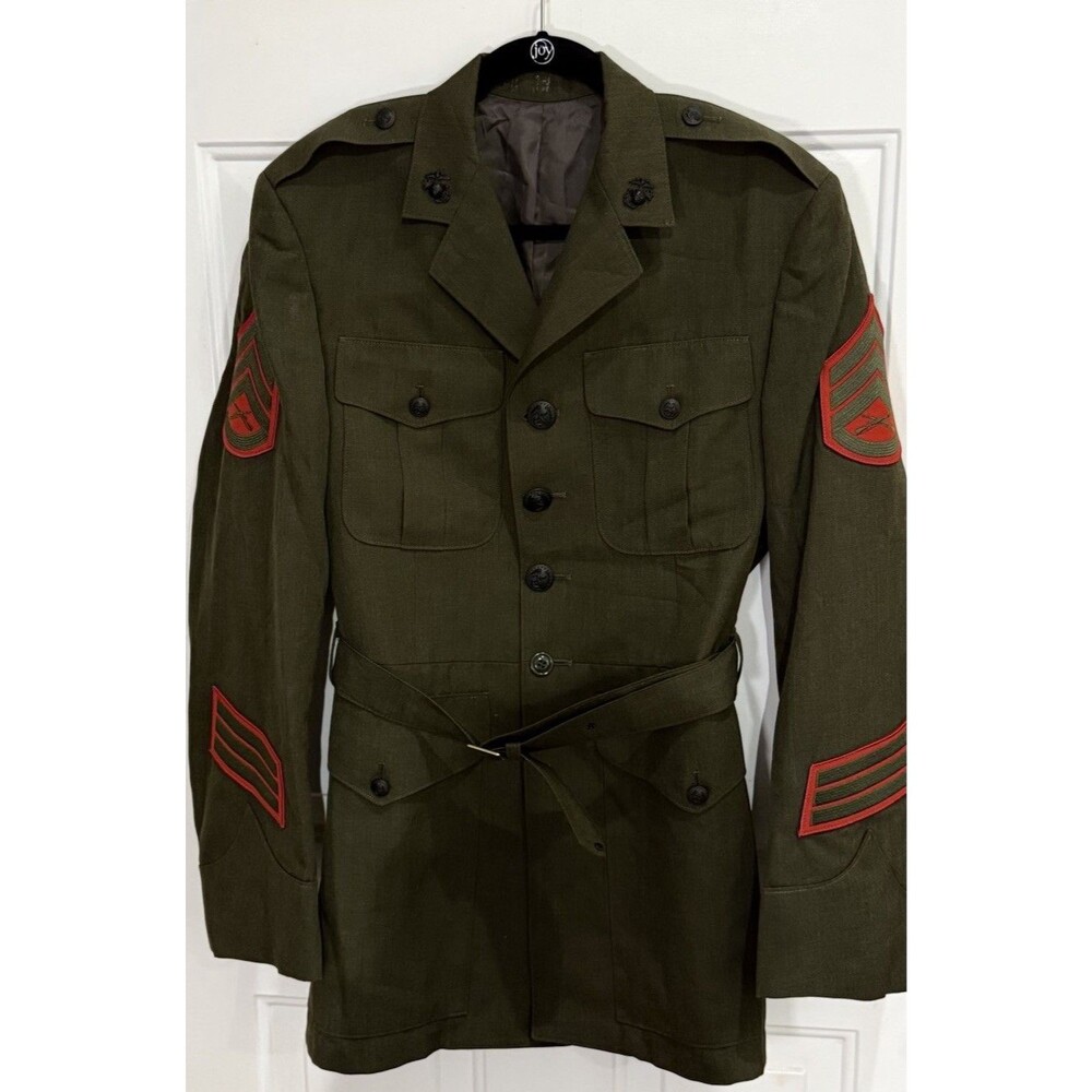 U.S. Marine Corps Men’s Service Coat Dress Jacket Olive Green 41XL NSN 1996 EUC